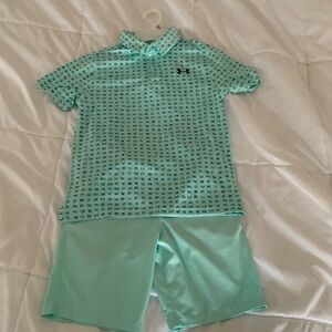 Under Armour Heat Gear Youth golf shirt with matching golf shorts